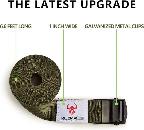 1" x 6.6' Trail Cam Strap,Trail Camera Straps,1800 lbs,Heavy-Duty Game Camera Mounting,Tree Belts,Wildares Durable Nylon Fiber,Long-Lasting Alloy Buckle,Pack of 4 - Image 2