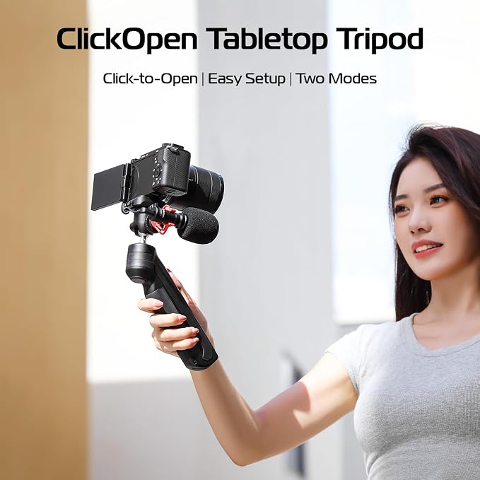 ULANZI TT38 One-Click Opening Vlogging Tripod w Uka F38 Quick-Release | One-Click Open, UKA F38 Quick Release, Cold Shoe, Panoramic Ball Head, Hidden Hook, for Sony Canon Nikon Fujifilm - Image 2