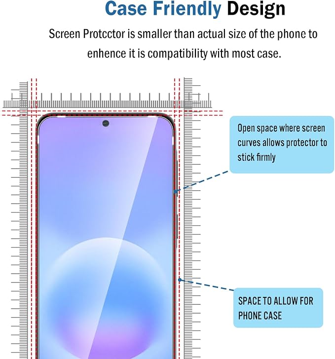 2+2 Pack for Samsung Galaxy A37/A57/A36/A56 5G Screen Protector with Camera Lens Protector,9H Tempered Glass Film,HD Clear Scratch Resistant,Bubble-Free for Galaxy A37 5G Screen Protector - Image 3