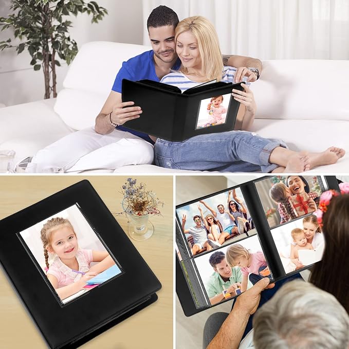 Aevdor 5x7 Photo Album, Large Capacity, 272 Photos, Leather Cover, Black | Clear 5x7 Photo Pockets, Front Display Window, Family, Wedding, Birthday, Anniversary & Travel Memories - Image 7