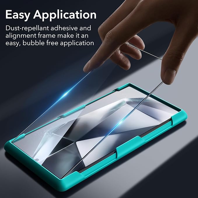ESR 3+1 Pack for Samsung Galaxy S24 Ultra Screen Protector, Align Frame | Military Grade Shatterproof, 9H Tempered Glass, Full-Coverage Protection, Easy Installation Tool, with Camera Lens Protector - Image 7