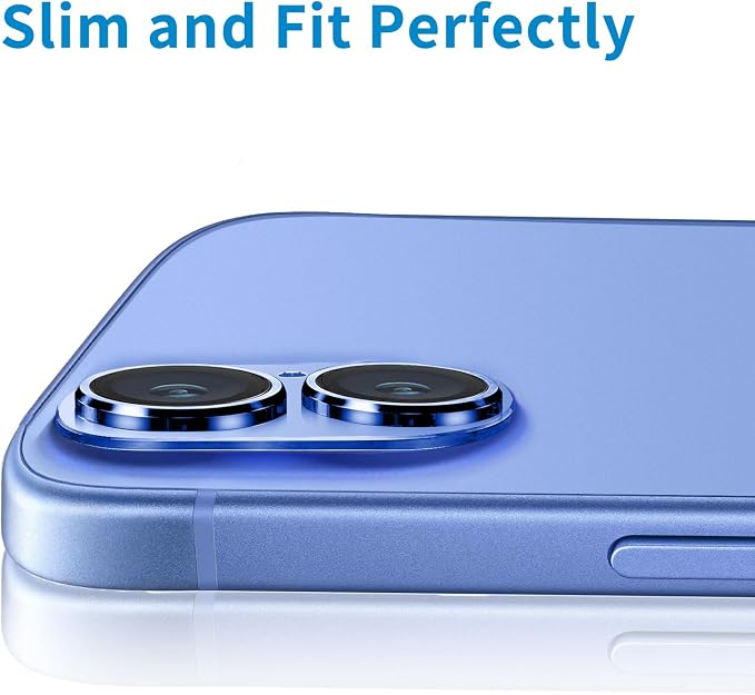 Compatible with iPhone 16 and 16 Plus Camera Lens Protector, Anti-Scratch Tempered Glass Metal Camera Screen Protector Shockproof Full Protective Lens Cover - Image 5