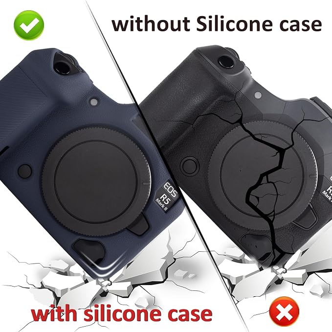 MUZIRI KINOKOO Silicone Case Compatible for Canon EOS R5 Mark II Digital Camera, Soft Rubber EOS R5 Mark II/EOS R5 II Protective case Cover with Anti-Slip Design - Blue - Image 4