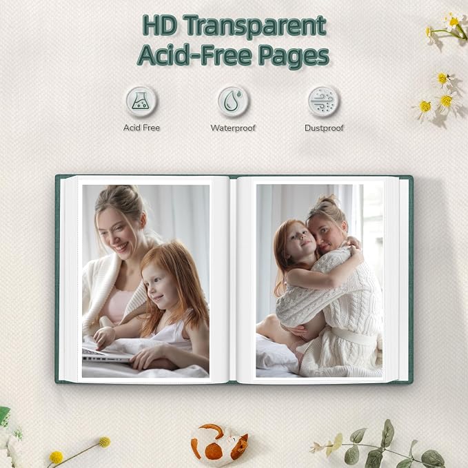 popotop Photo Album 4x6-100 Photos Photo Books with 100 Vertical Pockets,Linen Cover Albums for Family Wedding Anniversary Baby Vacation Pictures - Image 3