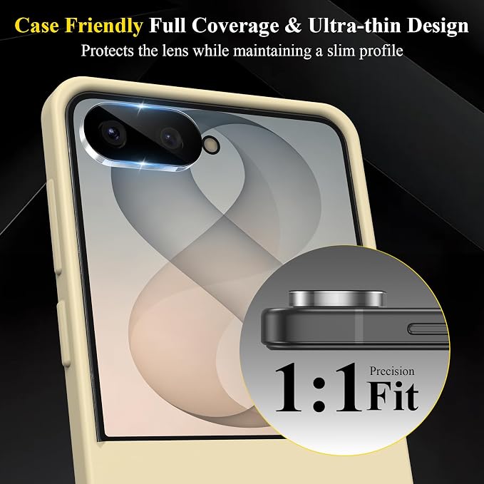 4 Pack Camera Lens Protector Compatible with Samsung Galaxy Z Flip 8/Flip 7 | 9H Tempered Glass Camera Lens Cover Decoration, Case Friendly, High Definition, Scratch-Resistant - Image 6