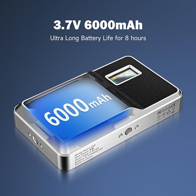 VILTROX 6000mAh On Camera LED Light, APP Control RGB Video Light | RGB Portable LED Photography Lighting, Led Camera Light Panel for Video Recording (Retro 08X) - Image 3