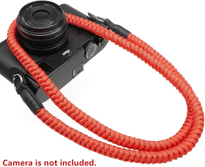 Paracord Camera Strap Long Camera Neck Shoulder Strap for SLR DSLR Digital Mirrorless Cameras 47inch/120cm Red - Image 4