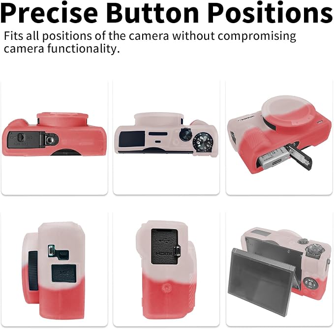 Easy Hood Case for Canon Powershot G7X Mark III Camera, White Red | With Removable Lens Cover,Soft Silicone Protective Case,Anti-Scratch,Slim Fit,Enhanced Grip,Lightweight Camera Accessories - Image 6