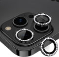 for iPhone 15 Pro/15 Pro Max Camera Lens Protector Diamond, Black | Individual Metal, 9H Hardness, Scratch Resistant, Shockproof, Drop Protection, Case Friendly, Stylish Accessories by Xfilm