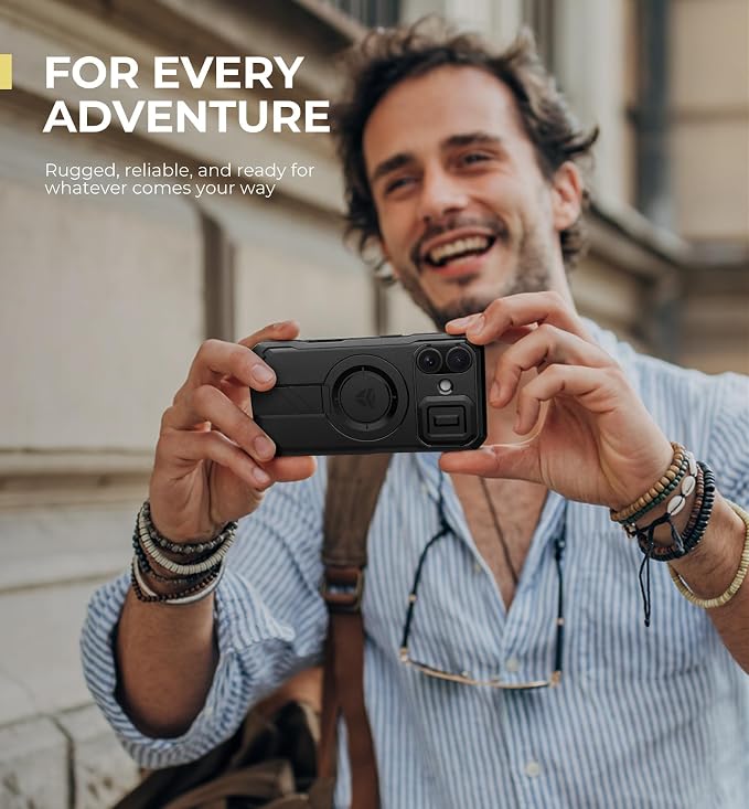 Dexnor for iPhone 16 Case with Slide Camera Cover & Adjustable Kickstand, Magnetic Rugged Shockproof Bumper Cases Heavy-Duty Magnetic Protective Cover,Black - Image 7