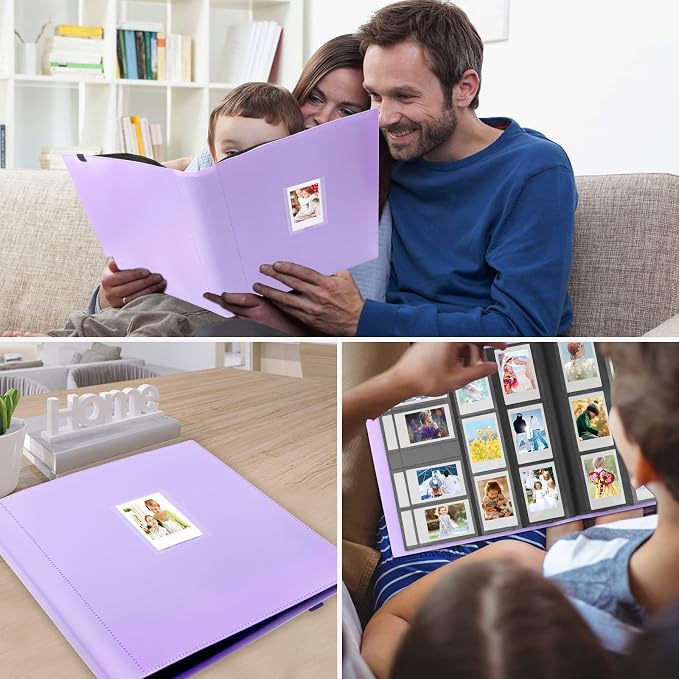 Veicevol 560-Pockets Album for Instax Mini & Polaroid 2x3 in Photos, Purple | Designed for Fujifilm Instax Mini and Polaroid 2x3 Photos, Holds Up to 560 Pictures for Secure Storage and Easy Viewing - Image 8