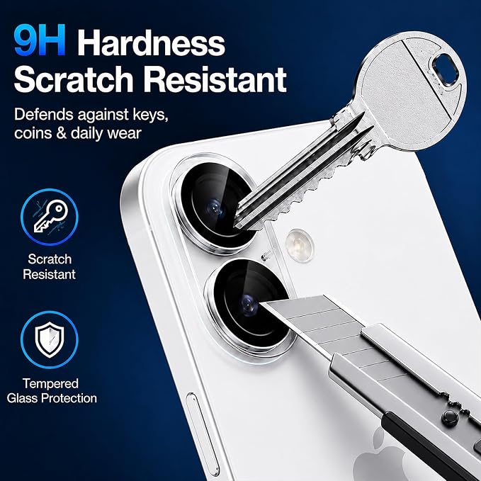 Camera Lens Protector for iPhone 16/iPhone 16 Plus- 3 Pack | 9H Tempered Glass, HD Clear, Scratch Resistant, Camera Cover Accessories, Case Friendly, Not Affect Night Shots - Image 3