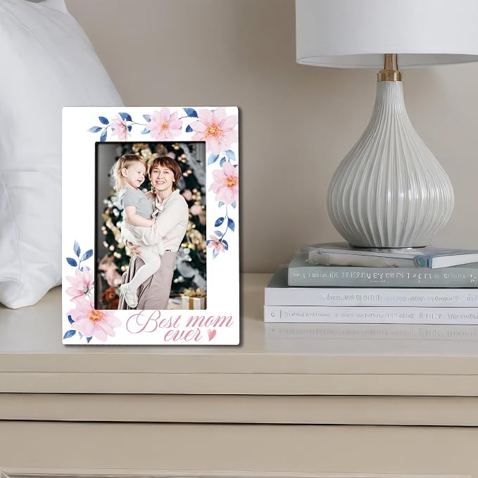 Mom Picture frame 4 x 6 Photo , Best Mom Ever Picture Frame With Back Bracket, Home Office Desktop Display, Mother Birthday Gifts Mothers Day Decor, Women's Home Office Decor And Accessories -D03 - Image 3