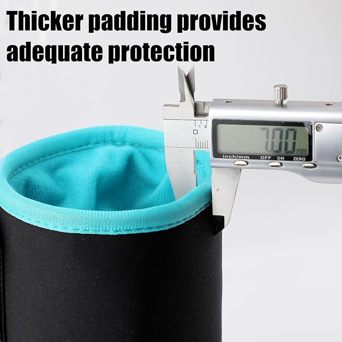 4Pcs Camera Lens Case Bag,4 Sizes Blue Water Resistant Protective Lens Pouch Set With Adjustable Drawstring Rotating Clamp,Replacement Compatible Thick Protective Neoprene for Canon,Nikon,Sony,Pentax - Image 4