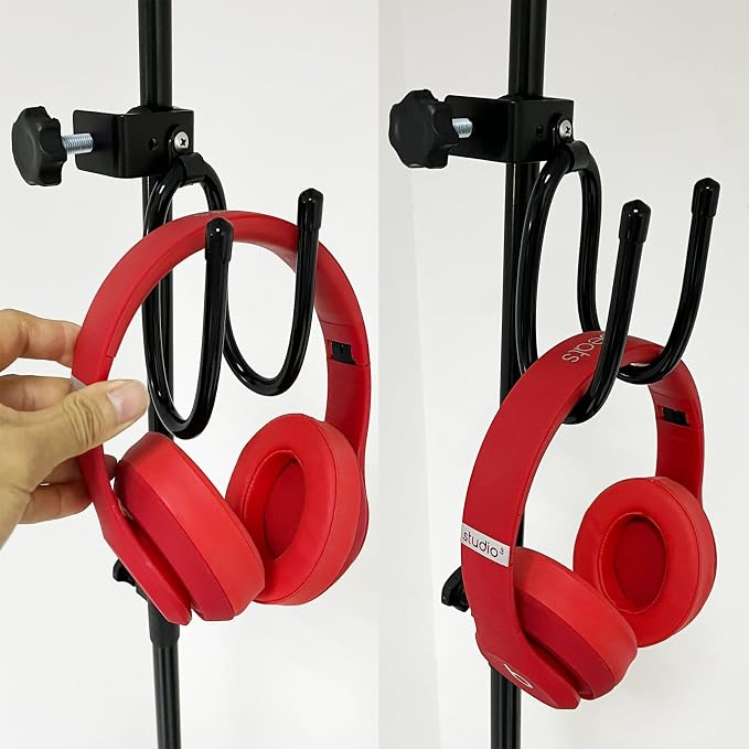 Pmsanzay Mic Microphone Stand Tambourine Hanger, Headphone Headset Holder Clip Stand, Easy to fit on Music or Microphone Stand for Tambourine, Cowbell, Headphones - Keep Tambourine Within Reach. - Image 8