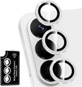for Samsung Galaxy S26 Camera Lens Protector, Individual Metal Ring Tempered Glass Lens Cover, [Strong Adsorption] Scratch Resistant Ultra-Thin HD Clear Lens Cover, 1 Set-Silvery by Btscase