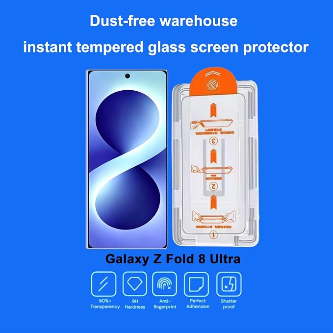 for Galaxy Z Fold 8 Ultra Privacy Screen Protector With Lens Protection Film,9H Hardness Anti-Scratch Tempered Glass, Case Friendly,(2+2 pack) - Image 5