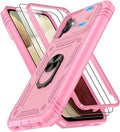 Gritup for Galaxy A32 5G Case Military-Grade Shockproof with Kickstand Pink | with 2 PCS Screen Protector, Slide Camera Cover, Heavy Duty Outdoor Protection Full Body Funda para Galaxy A 32 Cover-Pink by Gritup