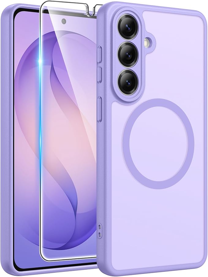 FNTCASE for Samsung Galaxy S26 Case, Fit for Magsafe, with Screen Protector | Full Camera Protection, Translucent Matte, 14FT Military Grade Drop Proof, Shockproof Protective Phone Cover, Light Purple by FNTCASE