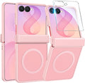 FNTCASE for Samsung Galaxy Z Flip 8 Case, Fit for Magsafe, Screen Protector | Hinge Protection, Translucent Matte, 18FT Military Grade Drop Proof, Protective Phone Cover, Light Pink by FNTCASE