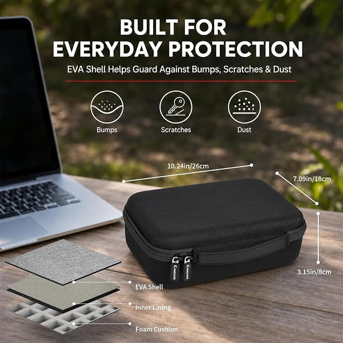 Comecase USB Flash Drive Case, Holds 85 USB Drives and 25 SD Cards | Pre-Cut Foam Stores 85 USB & 25 SD Cards; EVA Hard Shell, Black, X-Large, Case Only - Image 4