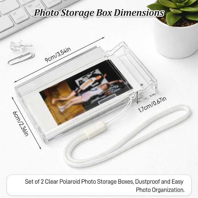Mini Photo Holder Case for Fujifilm Instax Mini 12/11/90/40/9/8/7/7+/EVO, 3-Inch Instant Film Storage Pouch with Wrist Lanyard - Image 2