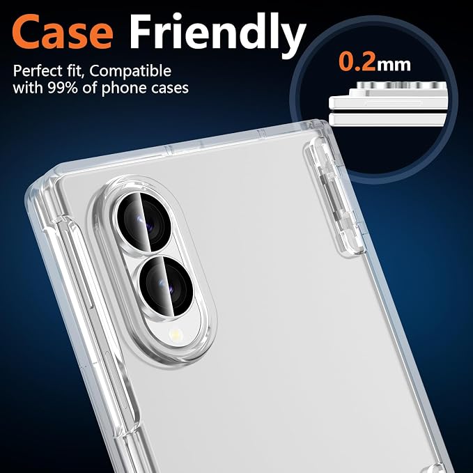 for Samsung Galaxy Z Fold 8 Camera Lens Protector, Individual Metal Ring Tempered Glass Lens Cover, [Strong Adsorption] Scratch Resistant Ultra-Thin HD Clear Lens Cover, 1 Set-SliveryRing - Image 6