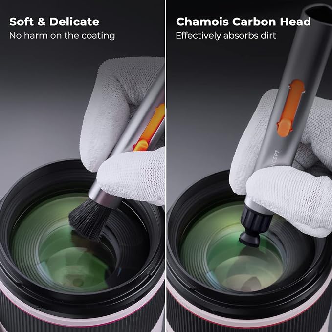 K&F CONCEPT 6 in 1 Camera Cleaning Kit for Canon Nikon Camera Clean | Full Frame Cleaning Wand X2,Strong Blower,Microfiber Cleaning Cloth X2 Machine Washable and Reusable,Replaceable Cleaning Pen - Image 5