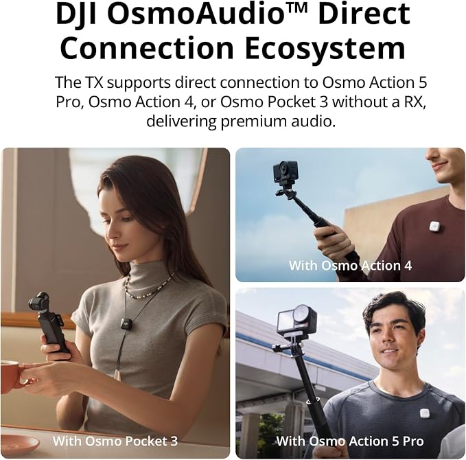 DJI Mic Mini (1 TX + 1 RX), Ultralight, Detail-Rich Audio | Noise Cancelling, Automatic Limiting, Wireless Microphone for Camera/iPhone/Android, Vlog, Streaming, 400m Transmission - Image 5