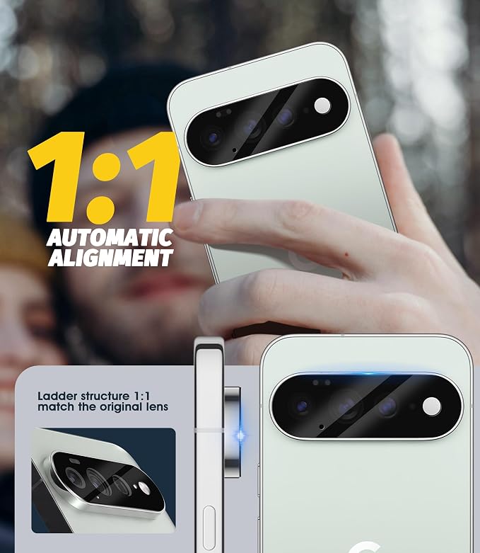 Orzero (5 Pack Camera Lens Protector Compatible for Google Pixel 11 Pro XL, Protector de Cámera Tempered Glass 9H Precise Camera Cutouts Anti-Scratch Does Not Affect Night Shots and Flash - Image 3