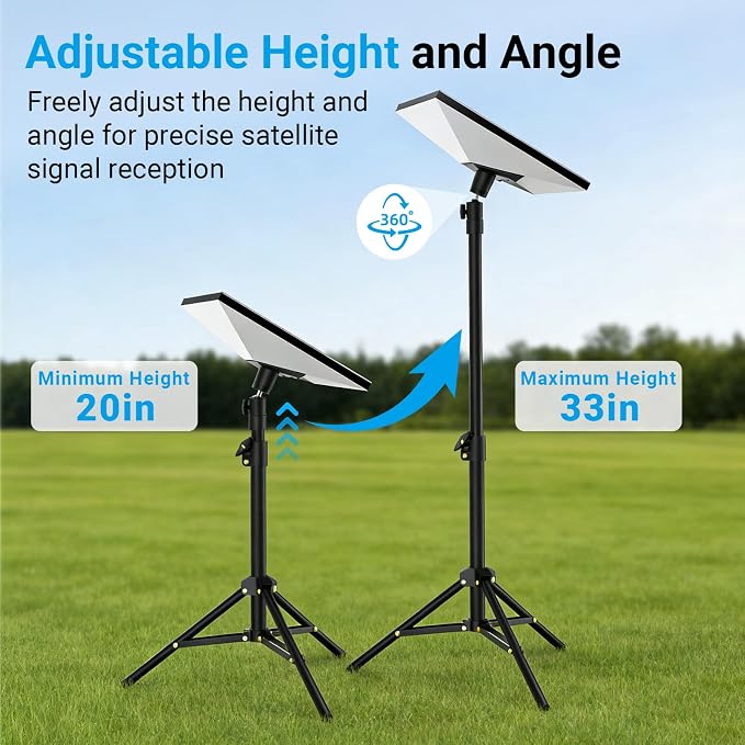 Starlink Mini Tripod Mount with Adapter - Height Adjustable & 360° Tilt, Compatible with Starlink Mini Terminal, Portable Sturdy Stand for RV Camping & Outdoor Use - Image 4