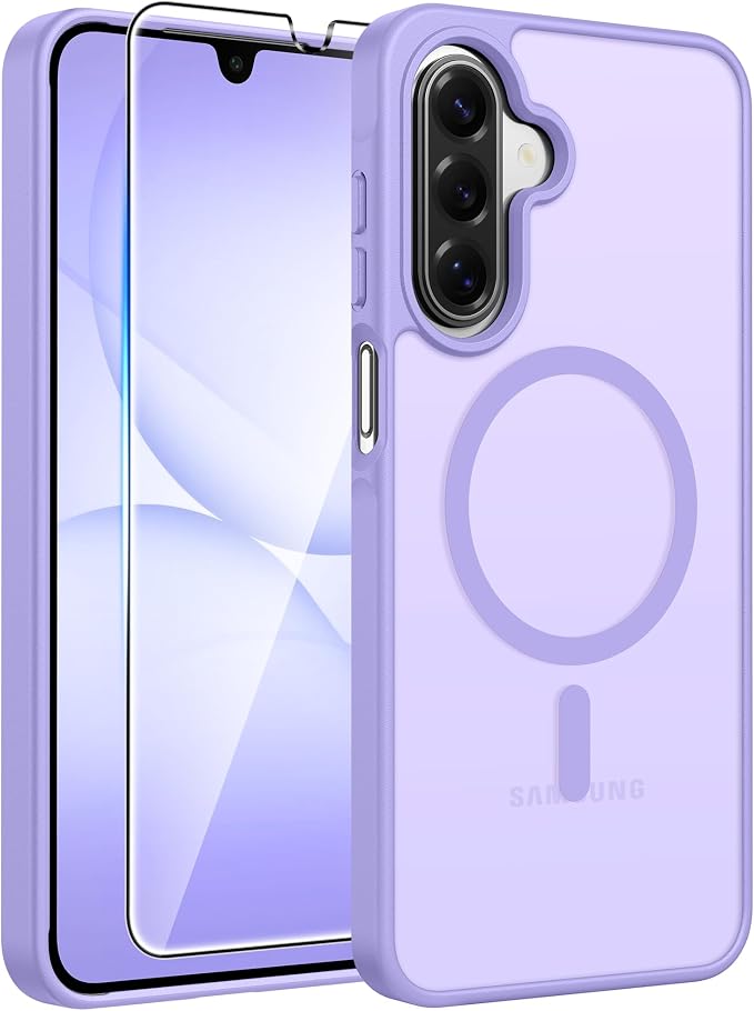 FNTCASE for Galaxy A17/A16 5G Phone Case, Fit for Magsafe, Screen Protector | Translucent Matte, 14FT Military Grade Drop Protection, Slim Shockproof Protective, for Samsung A 17 A 16 Cover, Light Purple by FNTCASE