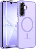 FNTCASE for Galaxy A17/A16 5G Phone Case, Fit for Magsafe, Screen Protector | Translucent Matte, 14FT Military Grade Drop Protection, Slim Shockproof Protective, for Samsung A 17 A 16 Cover, Light Purple by FNTCASE