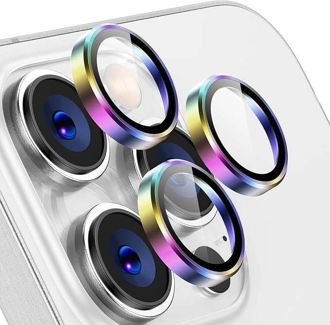 Tensea Camera Lens Protector for iPhone 16 Pro Max/16 Pro/15 Pro Max/15 Pro | Metal Aluminum Alloy Tempered Glass Cover Camera Screen Protector Accessories, Case Friendly by Tensea