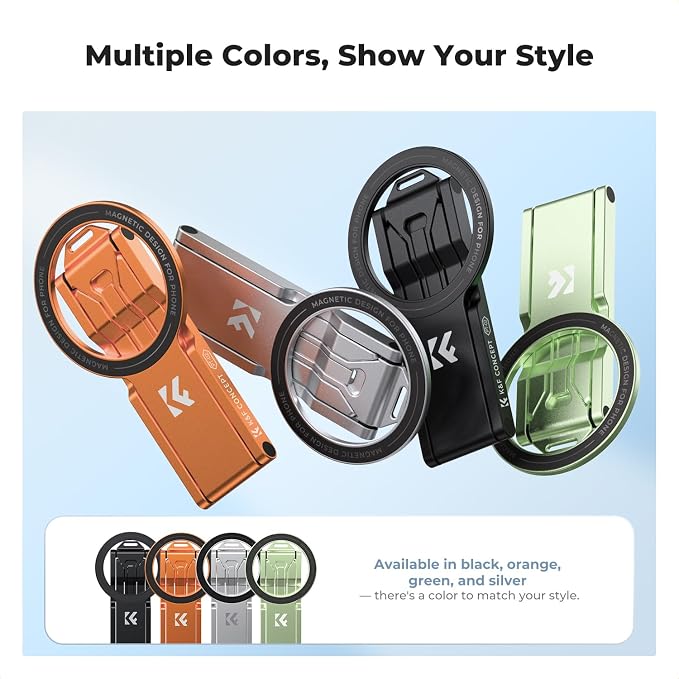 K&F CONCEPT 7mm 59g Magnetic Phone Stand | Dual-Sided Magnets Mini Tripod Pocket Cell Phone Stand with Hook, Compatible with iPhone 17-12 Series Android Phones, PT02 - Image 7