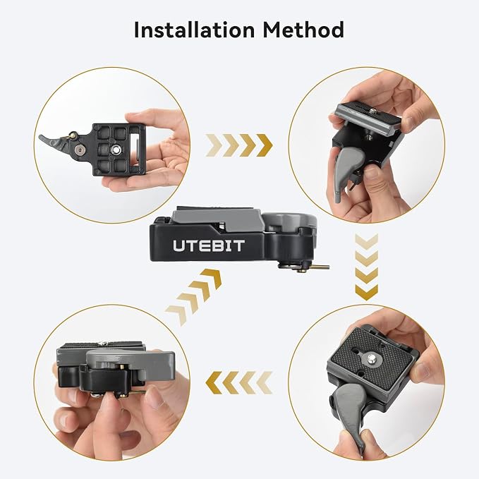 323 RC2 Quick Release Plate, with 1/4" and 3/8" Camera Screw, Grey | Aluminum Alloy Rapid Adapter Tripod Mount Plate Fit Only for Manfrotto Tripod - Image 3