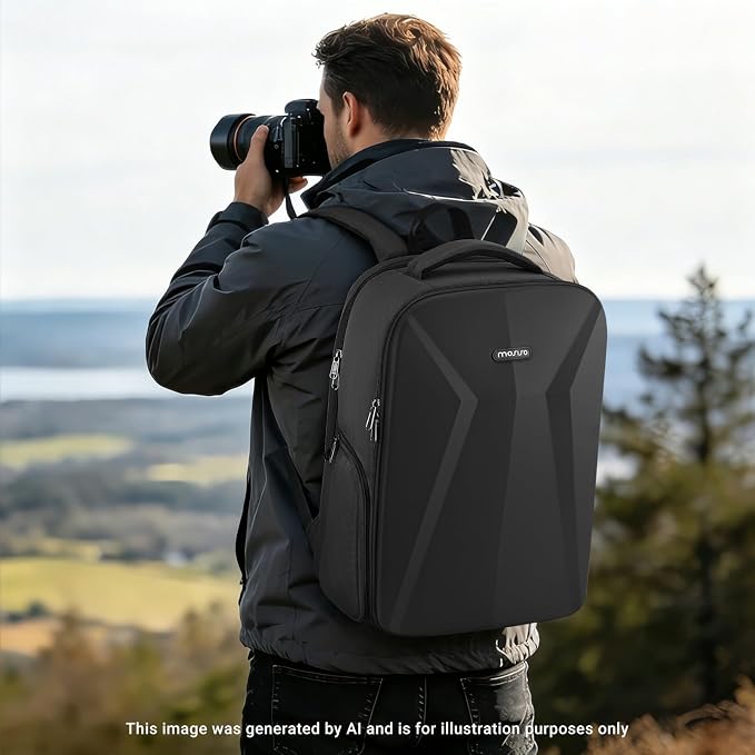 MOSISO Camera Backpack,Photography Camera Bag with Lens Pouch,Black | DSLR/SLR/Mirrorless Waterproof Hardshell Case, Tripod Holder&15.6 inch Laptop Compartment Compatible with Canon/Nikon/Sony - Image 9