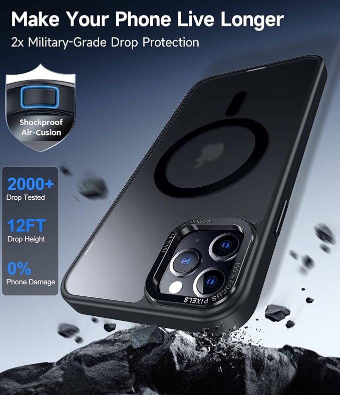 LeYi for iPhone 11-Pro-Case with Screen Protector X2 + Camera Cover X2: i Phone 11pro Cases for MagSafe Magnetic 11Procase Protection Affordable Women Men Daily Style Teens & Young, Black - Image 4