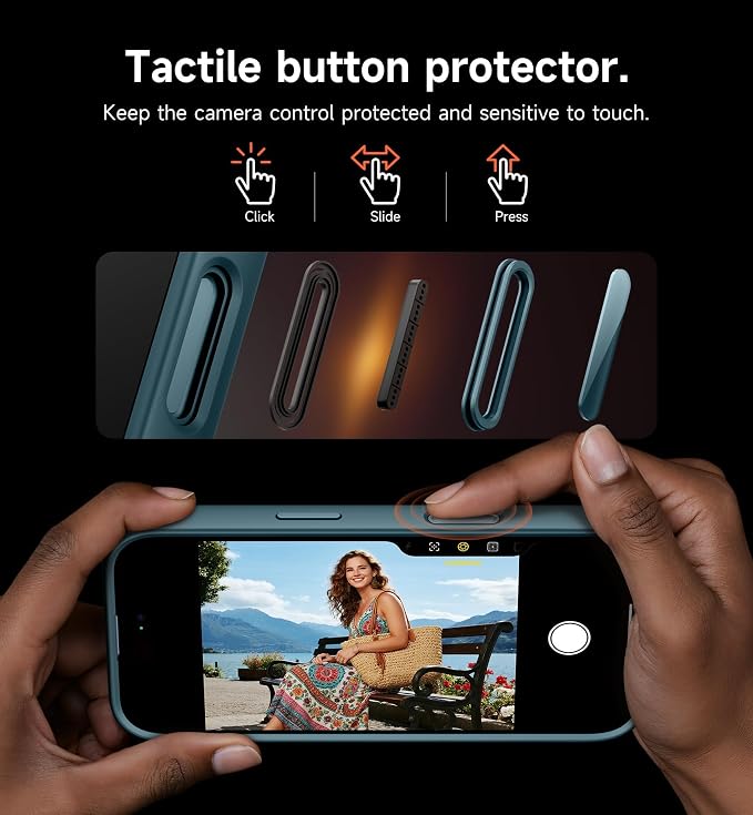 SURITCH for iPhone 17 Pro Case with Camera Control Cover, Camera Cover and Adjustable Kickstand, Compatible with MagSafe, Shockproof Bumper Protective Cases 6.3 Inch, Lake Green - Image 6