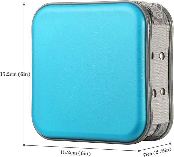 alavisxf xx CD Case, 48 Capacity Hard Plastic Zipper Disc Wallet for Car | DVD Holder, Portable Hand Strap, Anti-Slip Sleeves, Scratch-Resistant Sleeves, Disc Storage Organizer, for Home Office Travel - Image 2