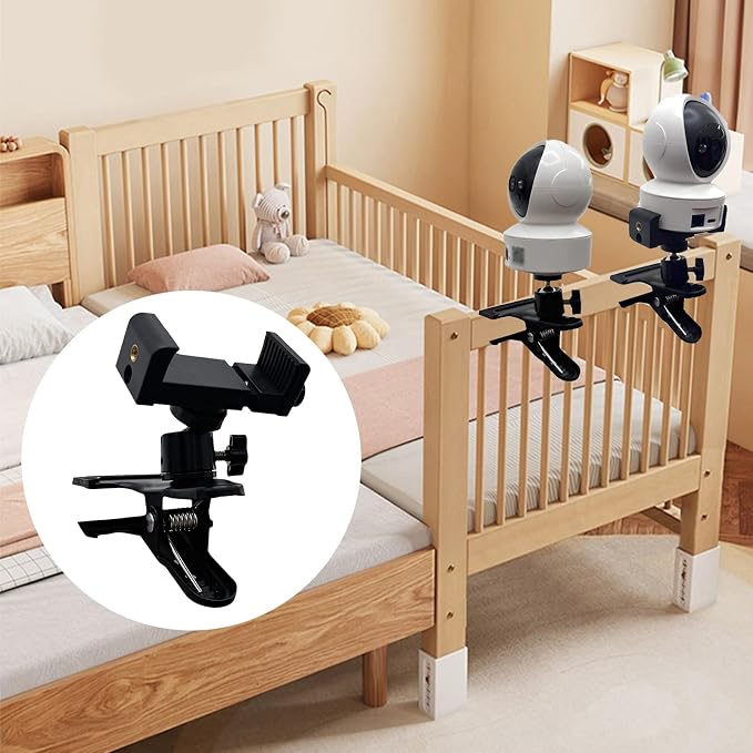 Universal Clamp Mount Phone and Camera Holder, Black, 2Pack | Adjustable Spring Clip Stand, Camera Bracket - Image 2
