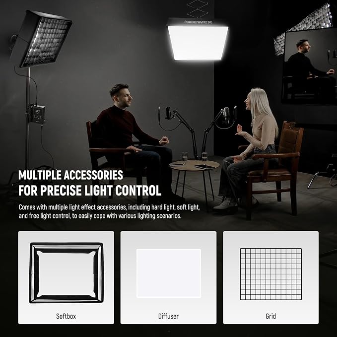 NEEWER 115W Flexible LED Video Light, Studio RGB Panel Light Mat Kit with Softbox APP/2.4G/DMX Control 2500K-10000K 14700lx/0.5m CRI96+, Key Lighting for Photography Streaming Video Recording, FL100C - Image 7