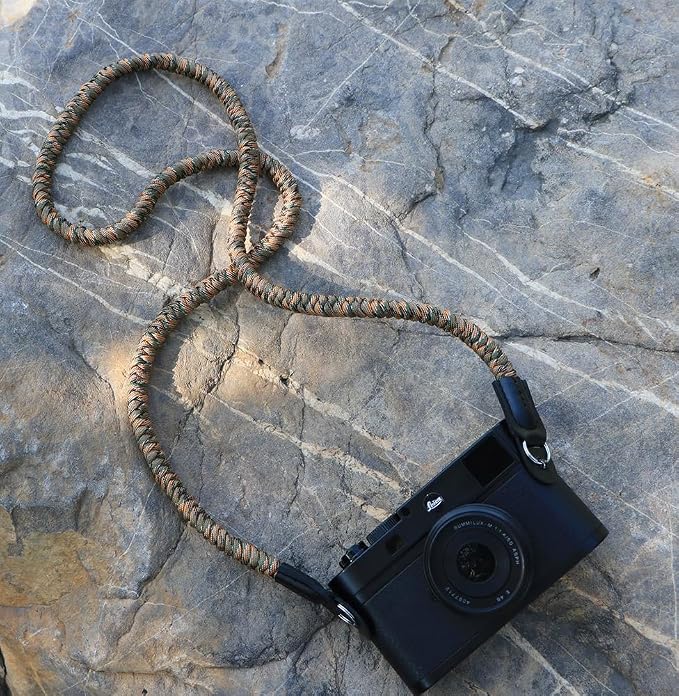Paracord Camera Strap Long Camera Neck Shoulder Strap for SLR DSLR Digital Mirrorless Cameras 47inch/120cm Camouflage - Image 2