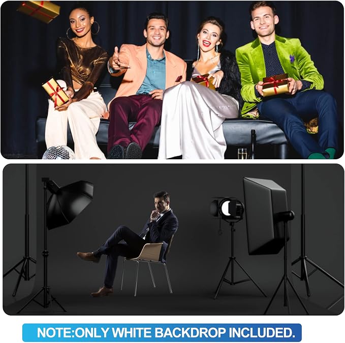 HEMMOTOP Black Backdrop, 10x12ft, Seamless Photography Background Screen | Polyester Fabric Cloth, Non Reflective, Seamless, Ideal for Photoshoot, Video Recording, Studio, Birthday, Wedding Party - Image 6