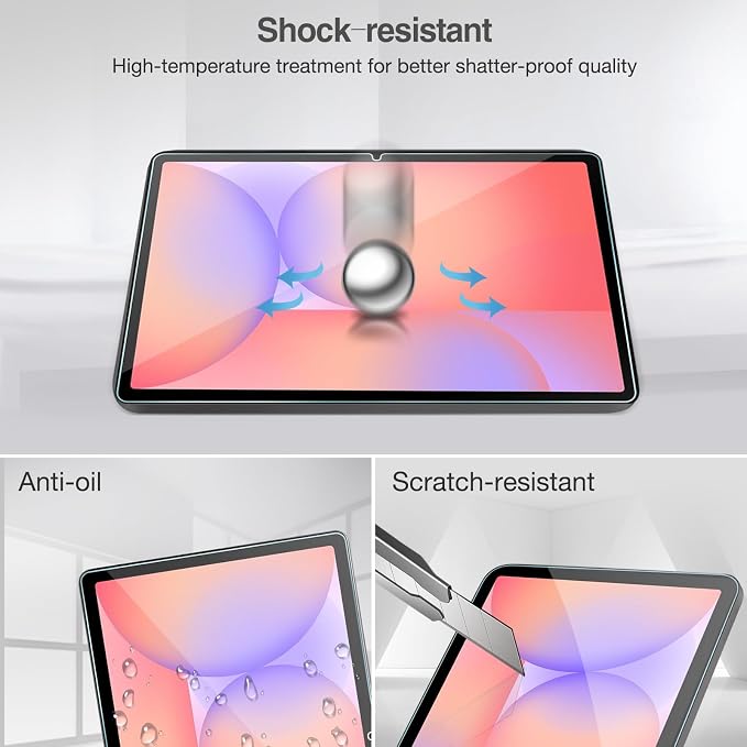 ProCase 2 Pack Screen + 3 Camera Lens Protector for Galaxy Tab S9/10 FE | for Galaxy Tab S10 Lite 5G 10.9"/Tab S10 FE 2025 / Tab S9 FE G WiFi 2023, Tempered Glass Film Guard Compatible with S Pen - Image 7