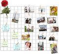 Wire Wall Grid Panel for Photo Display, DIY White Iron Picture Frames Collage for Hanging Wall Decor, Foldable Multi Pictures Organizer with 12 Clips, 31'' X 24'' Inch. (2 Pack) by Unknown