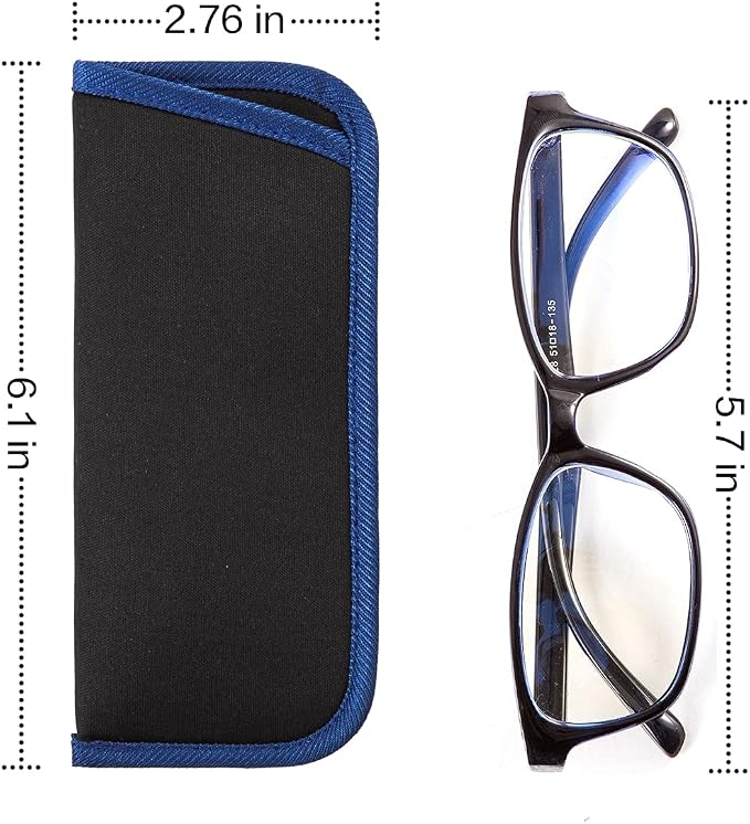 TRIUMPH VISION 3 Pack Reading Glasses Pouch Soft Case Eyeglass Sleeve Slim | Alternative to Bulky Case in bag, Lightweight Lined Padded Protect Optical lens Slip in, Cute Pattern Portable for Daily Use - Image 2