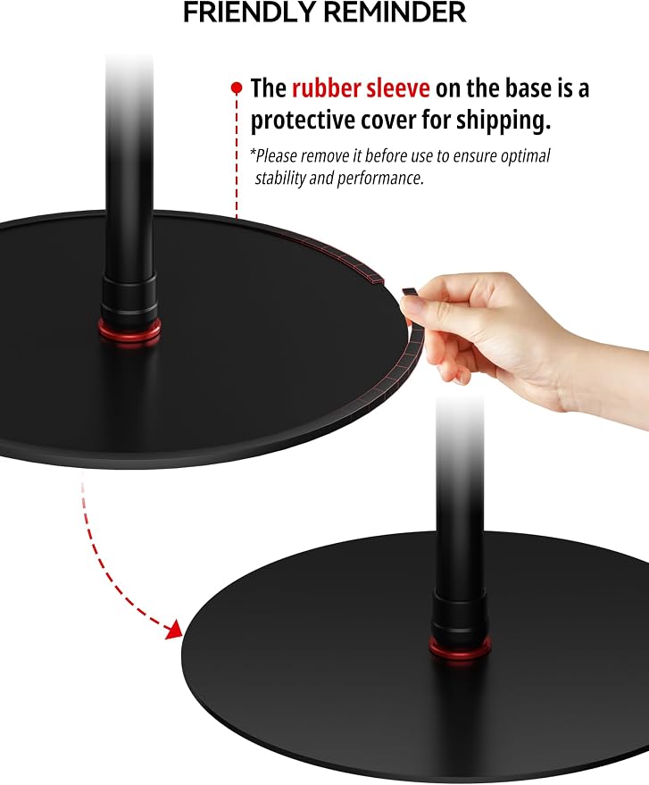 IFOOTAGE RB-A400-Pe Projector Stand with Round Base Monopod | 79" Heavy Duty Camera & Light Stand, 22lb Load Capacity, Space Saving Floor Stand with 1/4" & 3/8" Mount for Projector - Image 8