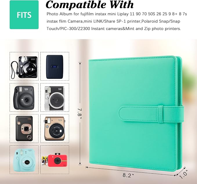 256-pocket Instant Photo Album for Fujifilm Instax mini Photo, Green | Album Book for PoIaroid Instant Camera, for Wedding Anniversary Birthday Travel Memories, Keep Your Unique Memories Safe - Image 4