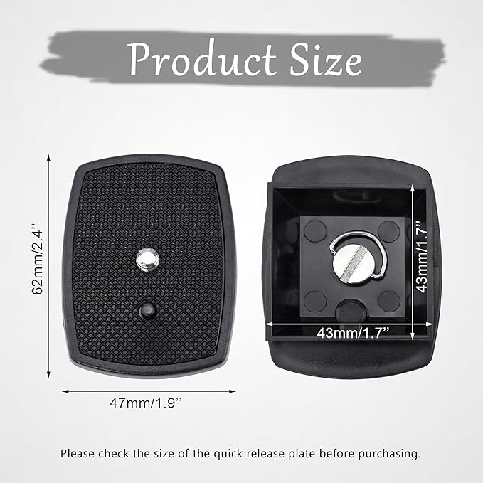 BlingKingdom 43 mm Camera Tripod Quick Release Plate for Tripod Mount | Tripod Quick Release Plate with 1/4 in Screw, Non-slip Design, Easy to Install and Carry - Image 3